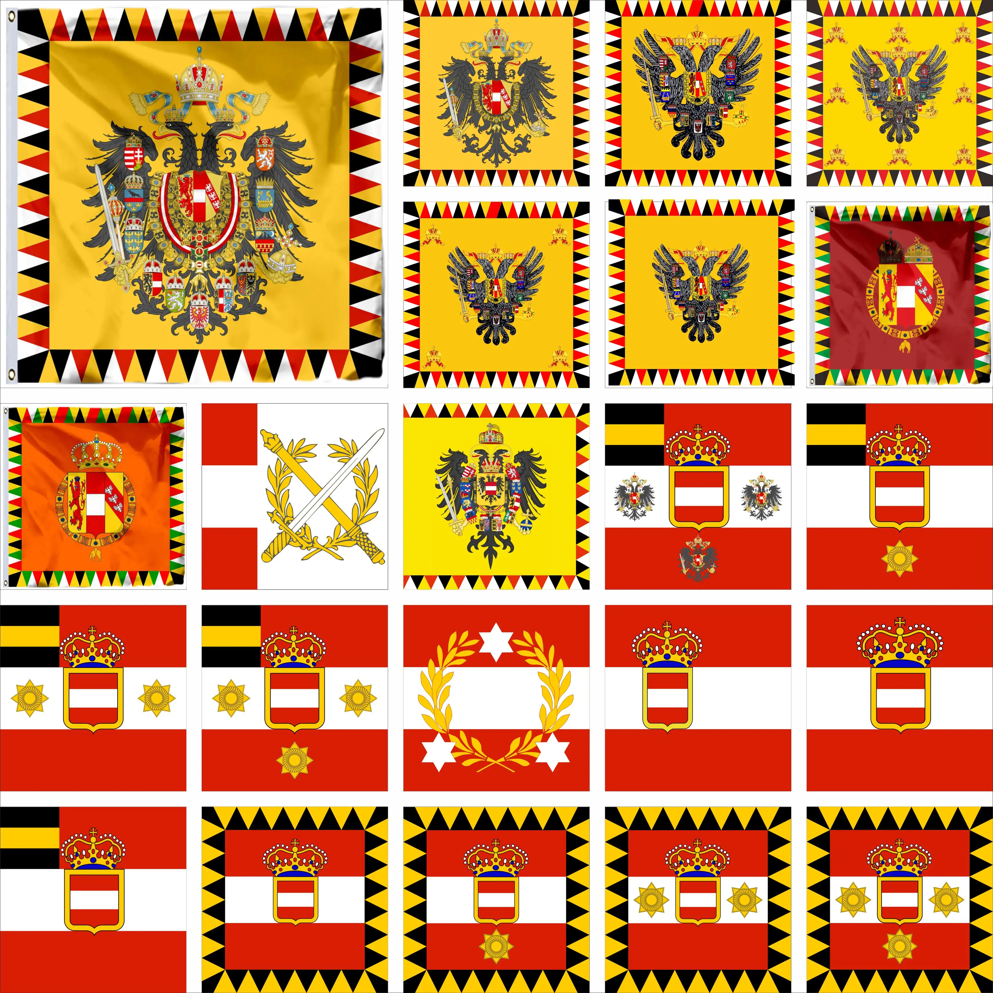 Austria Hungary Armed Forces flag Austro-Hungarian Empress Standard banner 100D Polyester 4x4ft Double sided printing flags
Austria Hungary Armed Forces flag Austro-Hungarian Empress Standard banner 100D Polyester 4x4ft Double sided printing flags