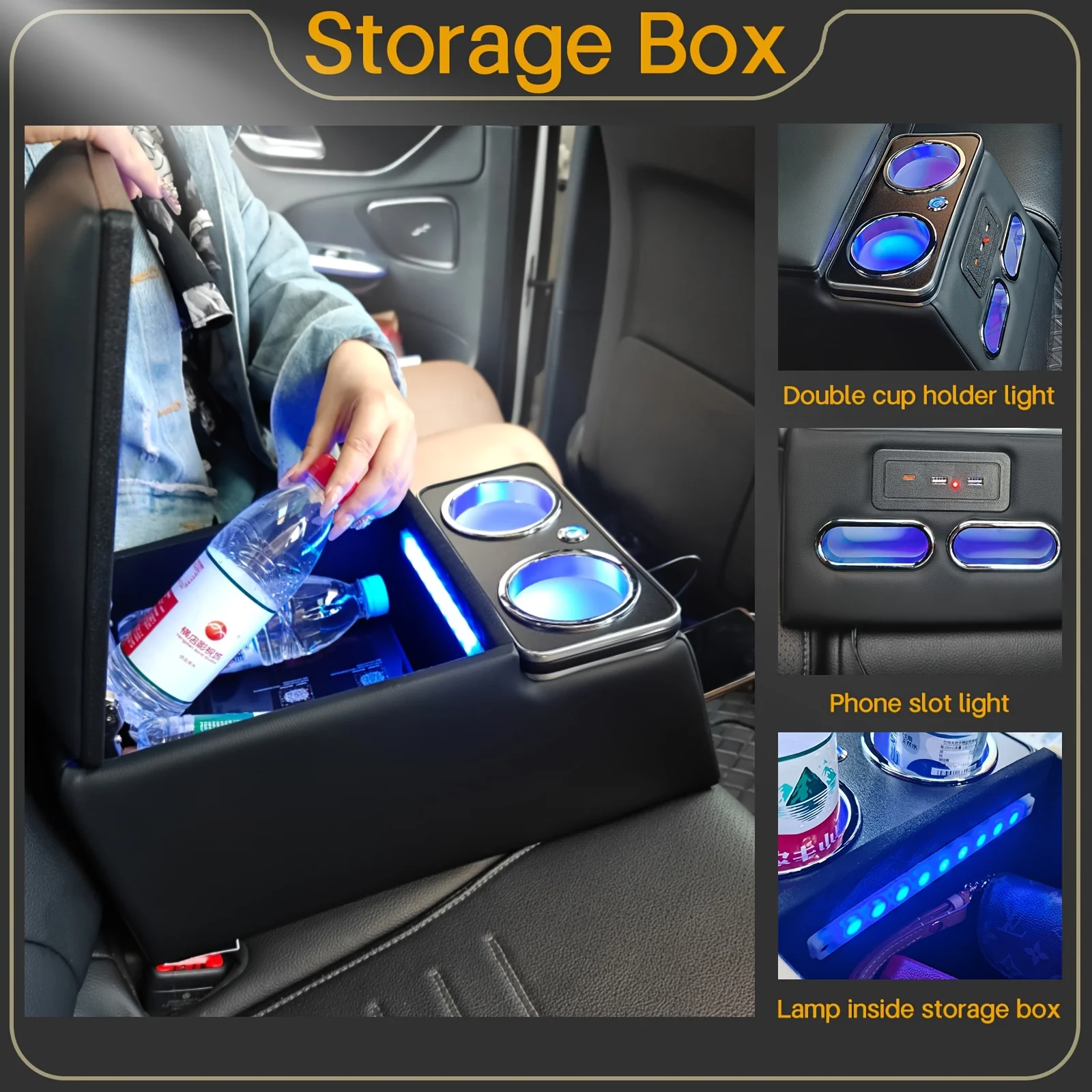 The center console armrest box and rear armrest box can be stored with USB and a phone slot, suitable for business and storage
The center console armrest box and rear armrest box can be stored with USB and a phone slot, suitable for business and storage