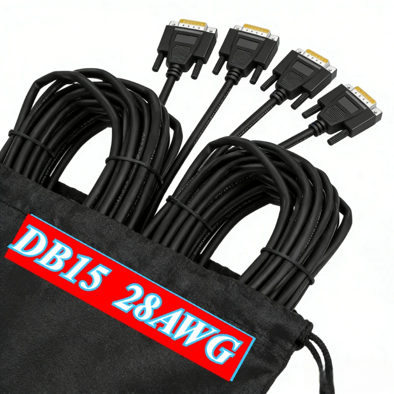 28AWG DB15 Industrial Grade Shield Cable Pure Copper Male to Female 15Pin Parallel Serial Extension Cable 2 Rows Pinout 300V
28AWG DB15 Industrial Grade Shield Cable Pure Copper Male to Female 15Pin Parallel Serial Extension Cable 2 Rows Pinout 300V