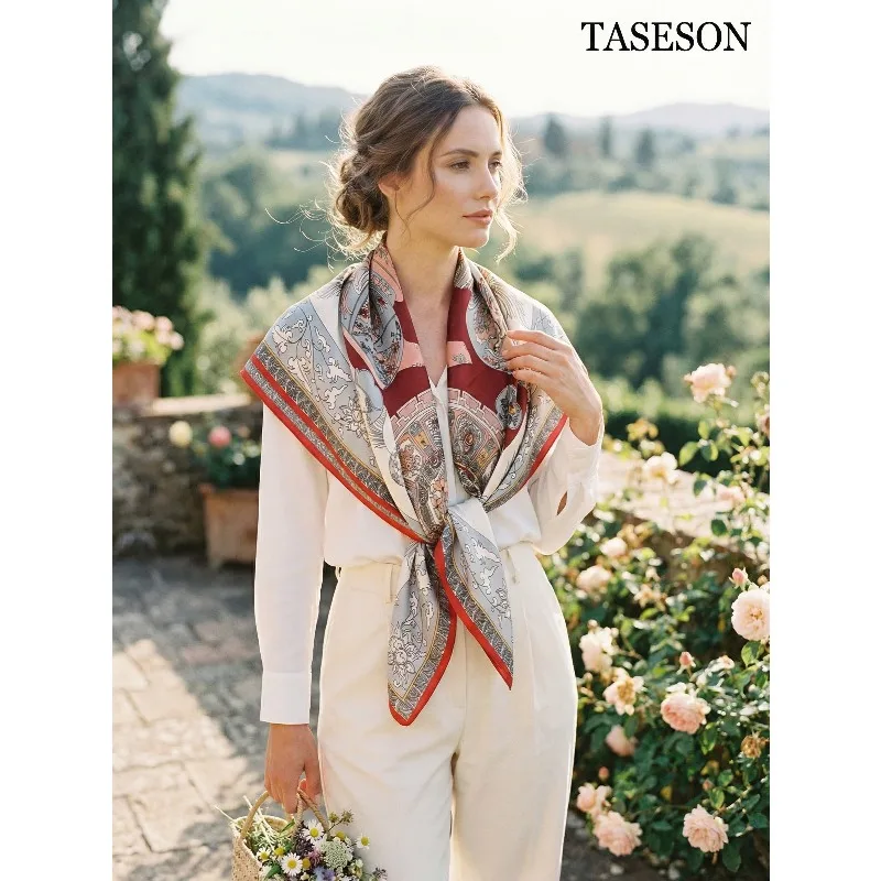 100% Mulberry Silk Scarf 35" Square Headscarf Women’s Hair Wraps Travel Shawl (88*88cm) With Gift Packed Burgundy Vintage Print
100% Mulberry Silk Scarf 35" Square Headscarf Women’s Hair Wraps Travel Shawl (88*88cm) With Gift Packed Burgundy Vintage Print