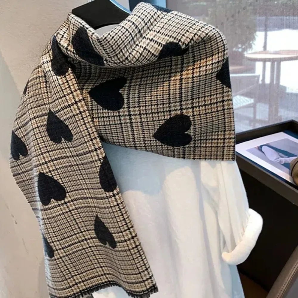 Gift Acrylic Fibers Heart Knitted Scarf Warmer Tartans Printed Double-sided Scarf Windproof Soft Long Thickened Shawl Girls
Gift Acrylic Fibers Heart Knitted Scarf Warmer Tartans Printed Double-sided Scarf Windproof Soft Long Thickened Shawl Girls