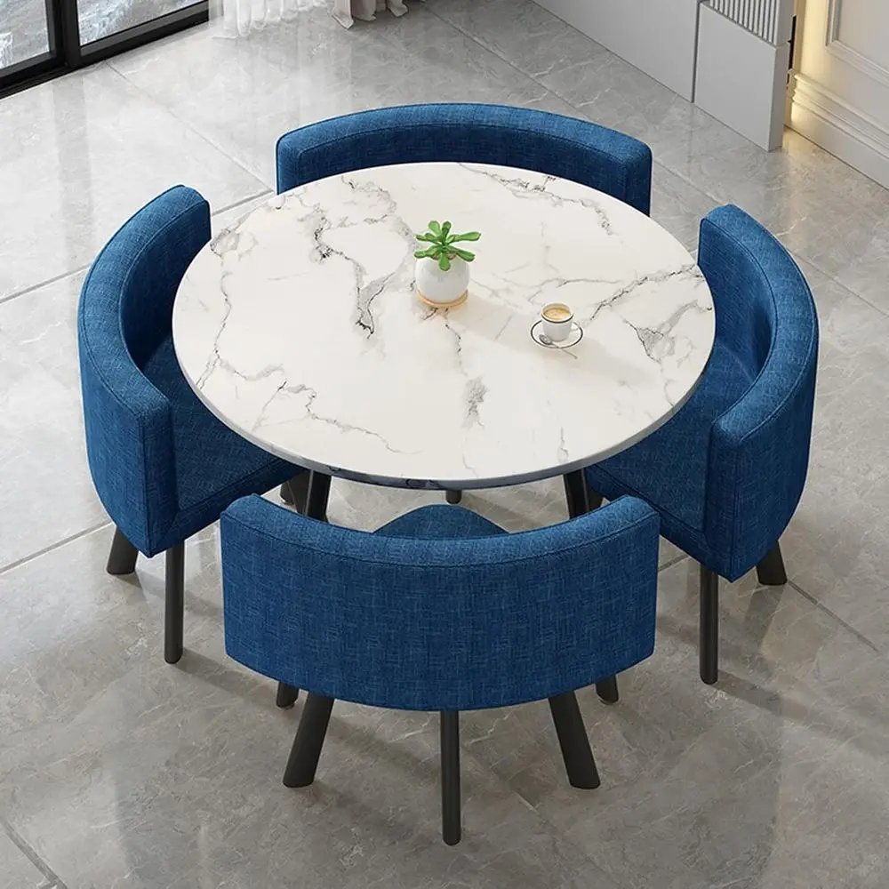 Office Meeting Room Furniture: Blue Round Table and Chair Set for Negotiations and Small Gatherings
Office Meeting Room Furniture: Blue Round Table and Chair Set for Negotiations and Small Gatherings