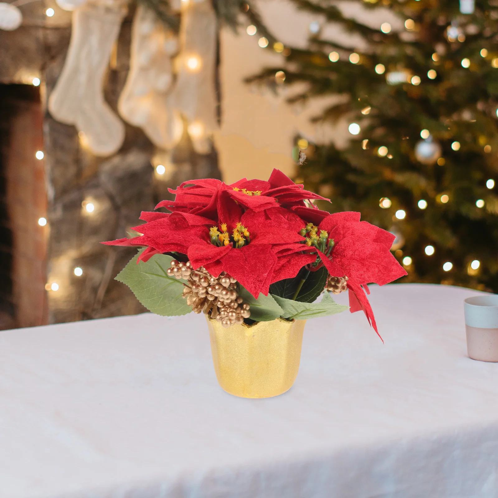 Christmas Potted Plant Artificial Realistic Simulation Desktop Flower Pot Decor Xmas Fake Plant Festival Decor 
Christmas Potted Plant Artificial Realistic Simulation Desktop Flower Pot Decor Xmas Fake Plant Festival Decor