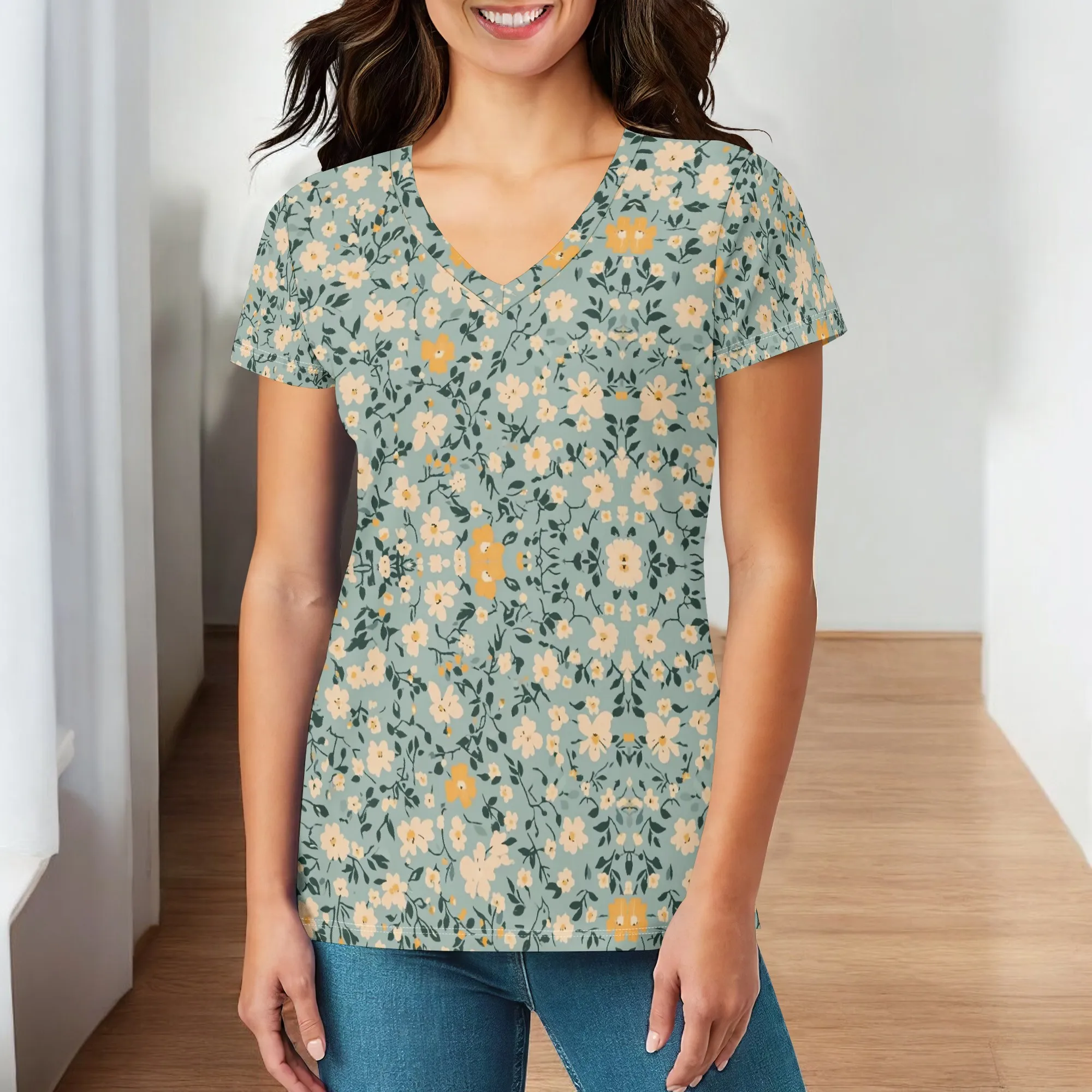 Womens Vintage Flowers Graphics Summer Tops V Neck Short Sleeve Shirts Trendy Dressy Casual Vacation Outfits Printed Tees S-3XL
Womens Vintage Flowers Graphics Summer Tops V Neck Short Sleeve Shirts Trendy Dressy Casual Vacation Outfits Printed Tees S-3XL