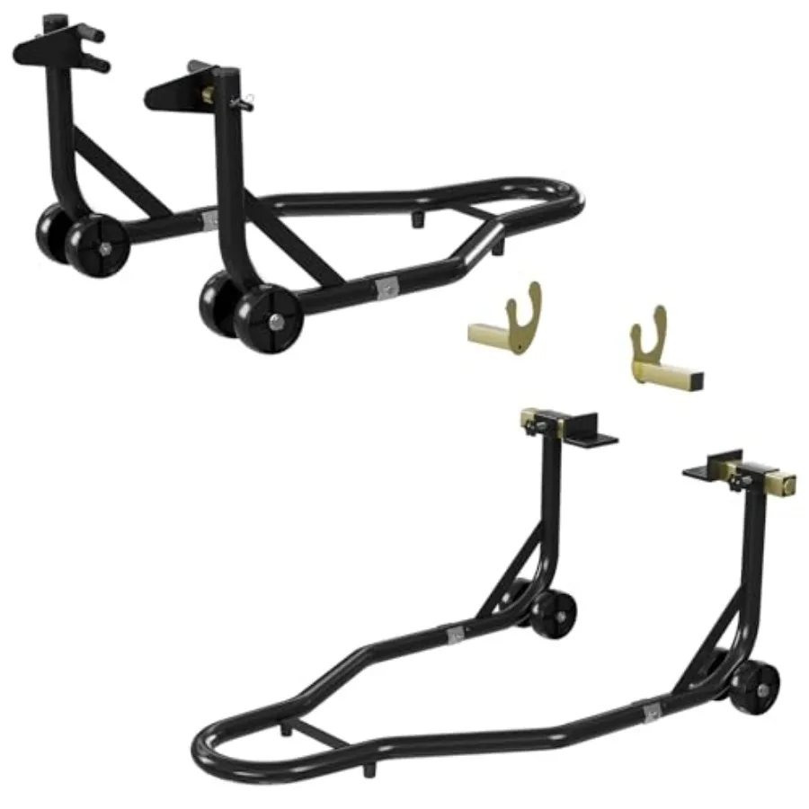 850 LBS Motorcycle Stand Front and Rear Combo for Dirt Bike Sport Bike Heavy Duty Steel Black Dual Fork and Swingarm Support wi
850 LBS Motorcycle Stand Front and Rear Combo for Dirt Bike Sport Bike Heavy Duty Steel Black Dual Fork and Swingarm Support wi