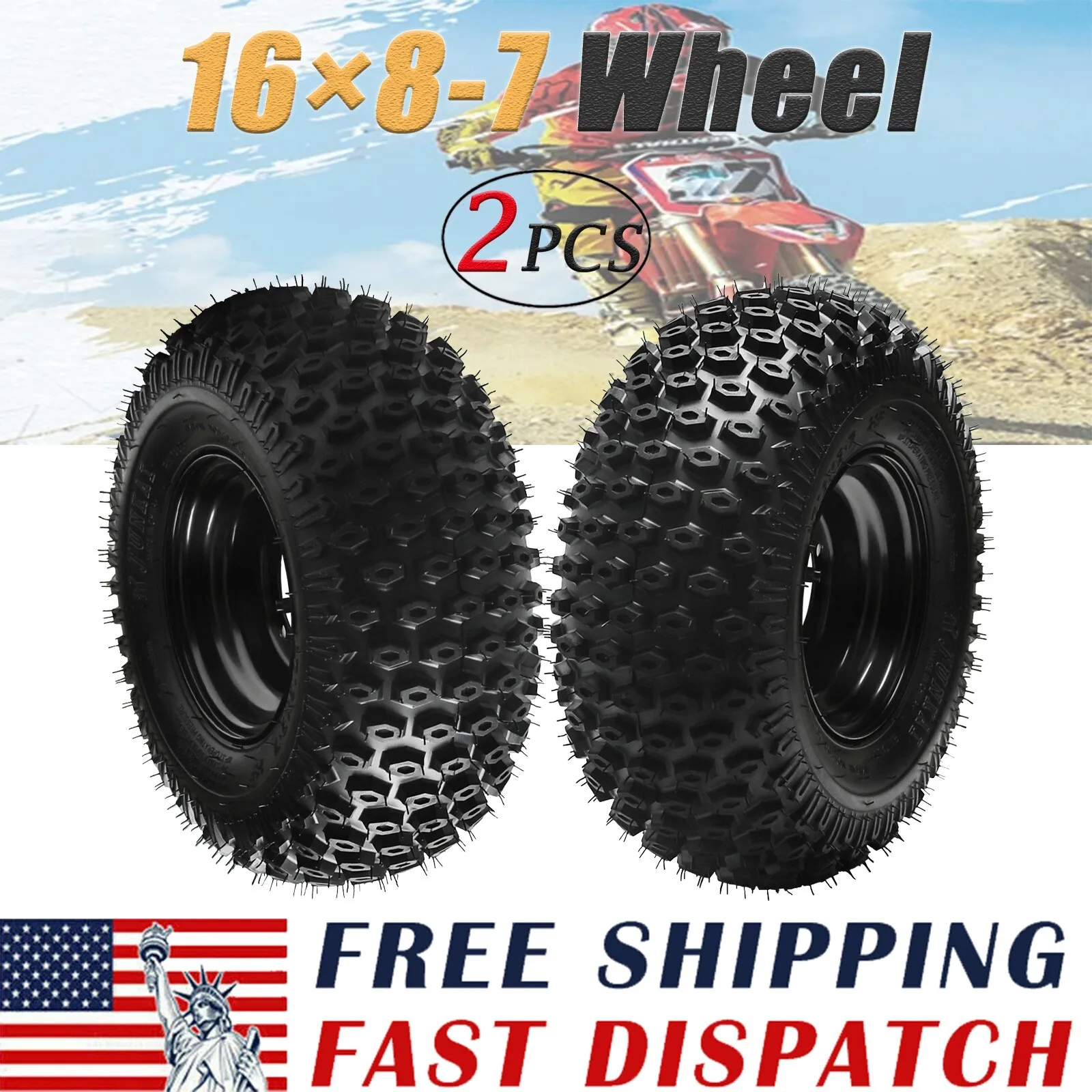 2PCS 16x8-7 16x8x7 7" 4PLY Wheel Tire Rim For ATV Quad Dune Buggy Go Kart
2PCS 16x8-7 16x8x7 7" 4PLY Wheel Tire Rim For ATV Quad Dune Buggy Go Kart