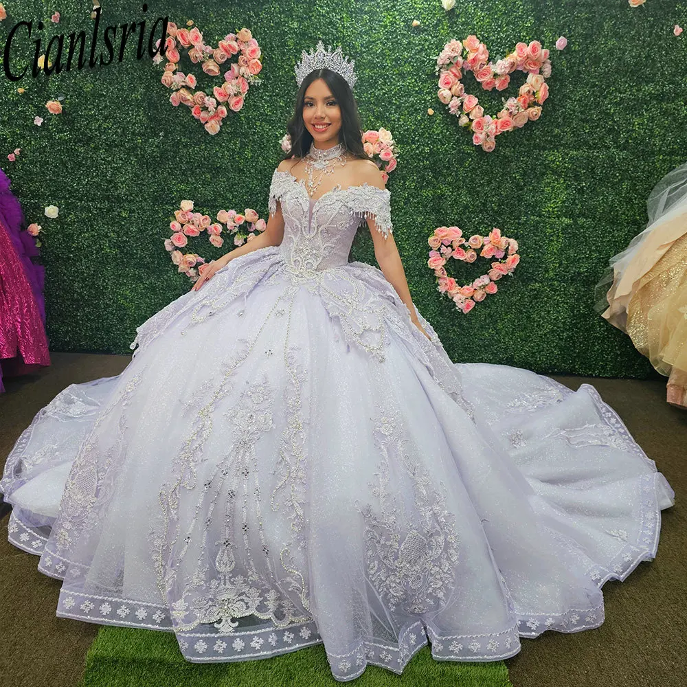 Luxury Beading Tassel Ruffles Quinceanera Dresses Ball Gown Off The Shoulder Appliques Lace Sweet 15 Años Mexican Customized
Luxury Beading Tassel Ruffles Quinceanera Dresses Ball Gown Off The Shoulder Appliques Lace Sweet 15 Años Mexican Customized