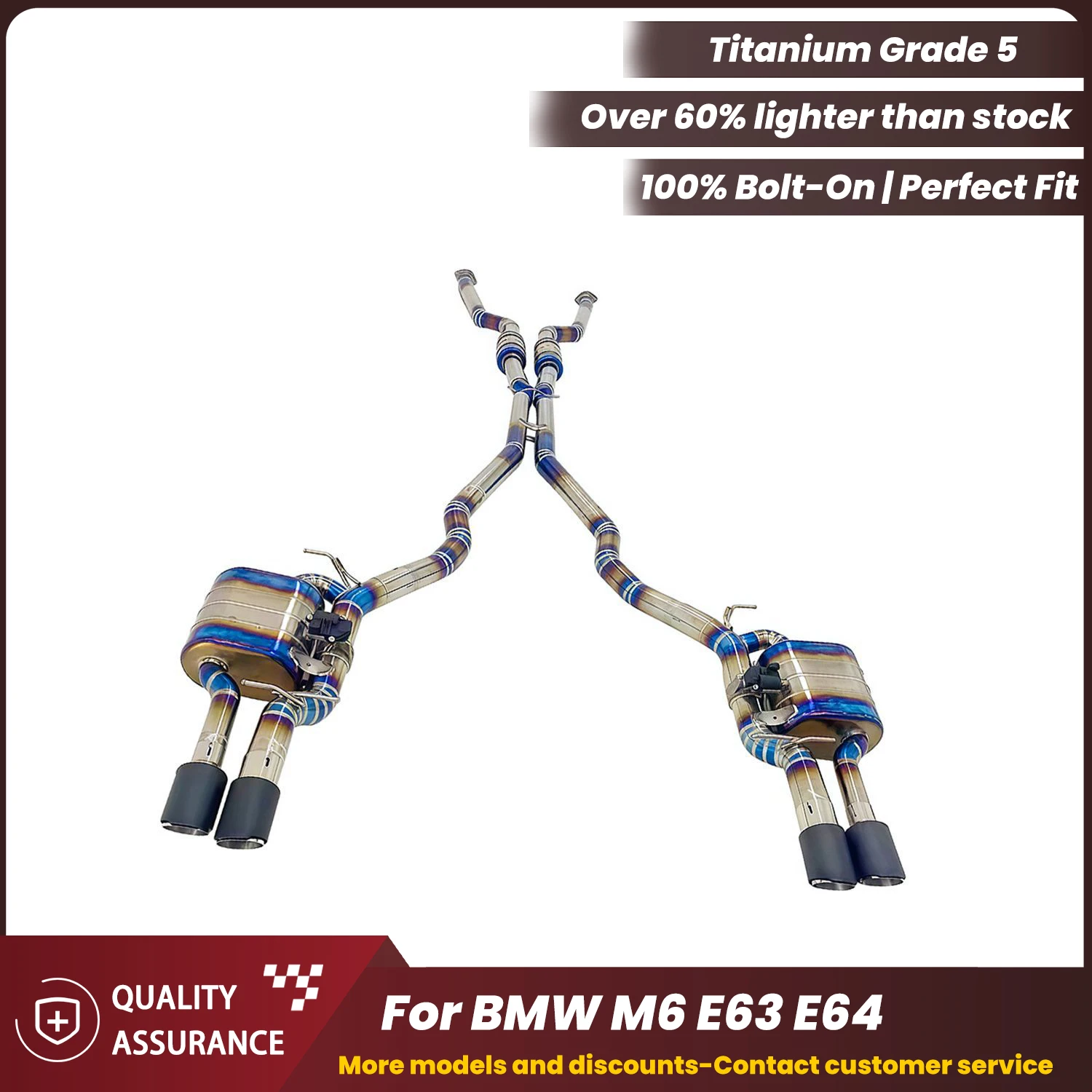 Titanium Catback Exhaust ECCF for BMW M6 E63 E64 Adjustable Valve Race Sound Plug & Play OEM Warranty Friendly
Titanium Catback Exhaust ECCF for BMW M6 E63 E64 Adjustable Valve Race Sound Plug & Play OEM Warranty Friendly