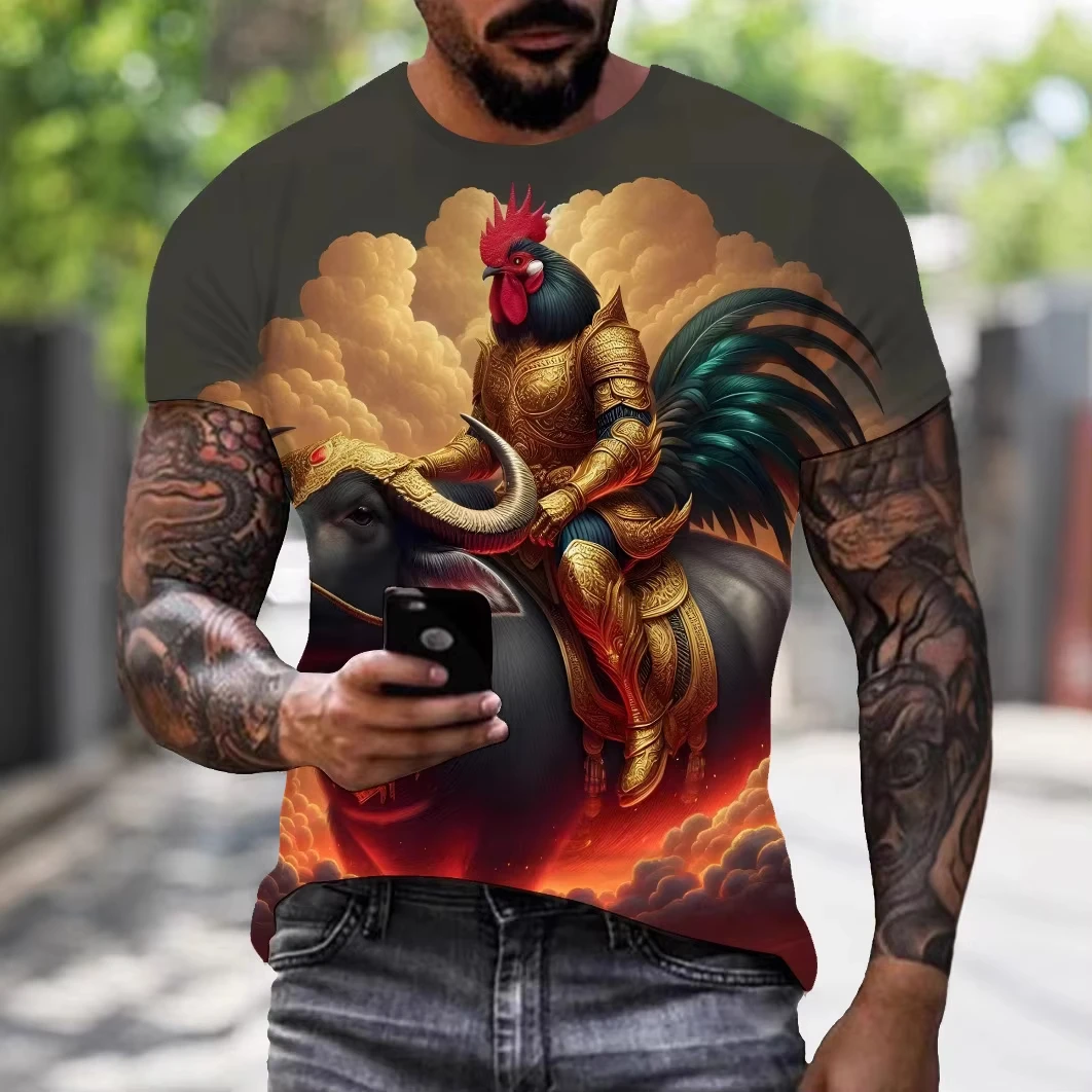 Trendy Men's T-shirt 3D Printed Muscle Rooster Pattern Round Neck Pullover Summer Comfortable Breathable Casual Short Sleeve Top
Trendy Men's T-shirt 3D Printed Muscle Rooster Pattern Round Neck Pullover Summer Comfortable Breathable Casual Short Sleeve Top