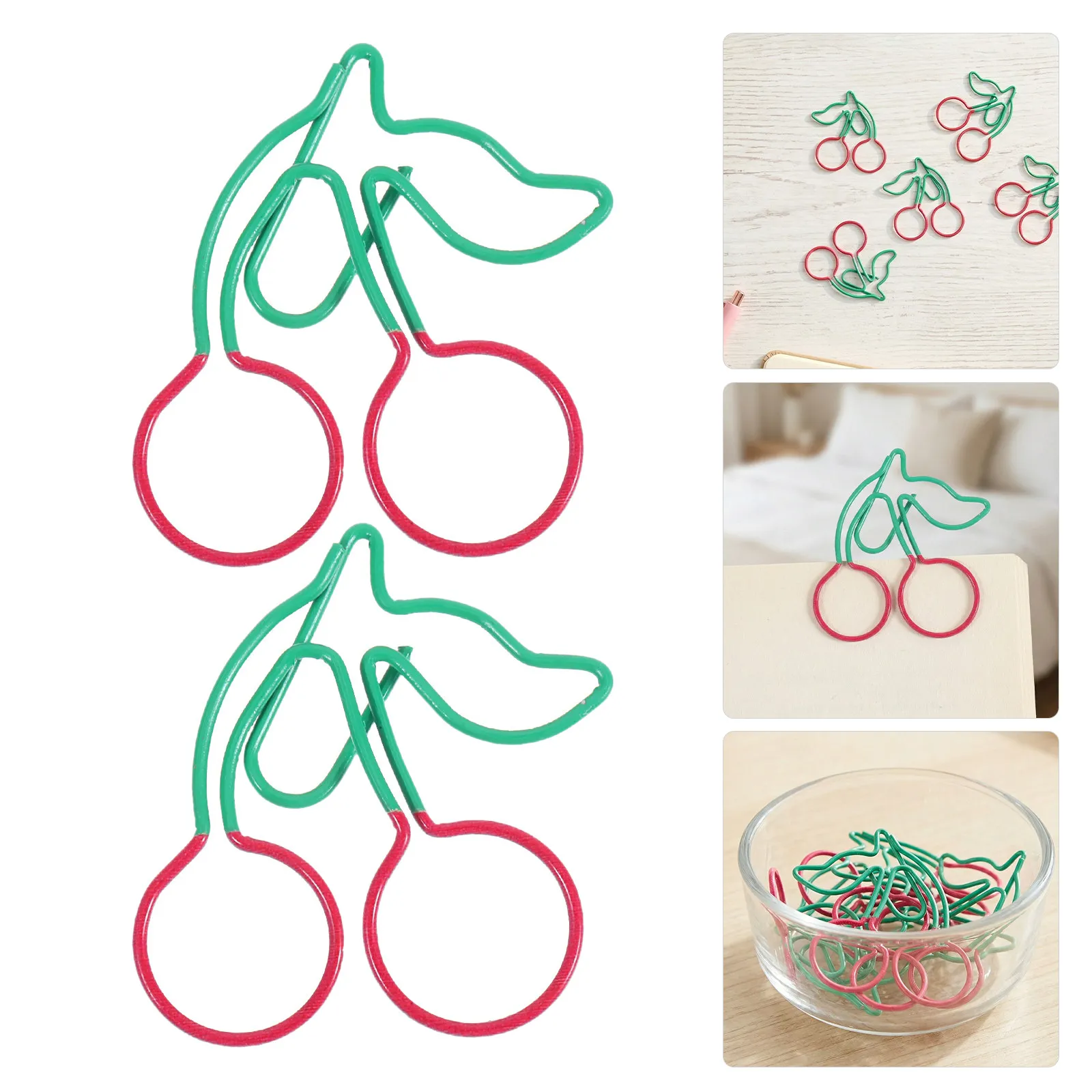 50Pcs Metal Cherry Paper Clips Fruit Shaped Paper Clip Bookmarks Planner Clip for Office School Document Holder
50Pcs Metal Cherry Paper Clips Fruit Shaped Paper Clip Bookmarks Planner Clip for Office School Document Holder