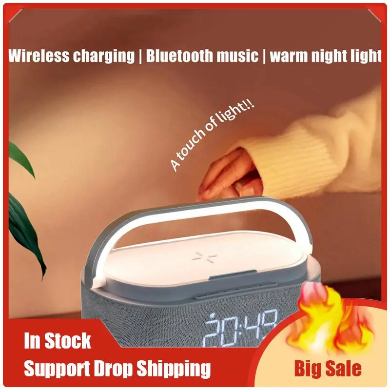Modern Desk Lamp Wireless Charger Multifunctional Bluetooth Connected Music Player Digital Time Display Desk Clock Gray
Modern Desk Lamp Wireless Charger Multifunctional Bluetooth Connected Music Player Digital Time Display Desk Clock Gray