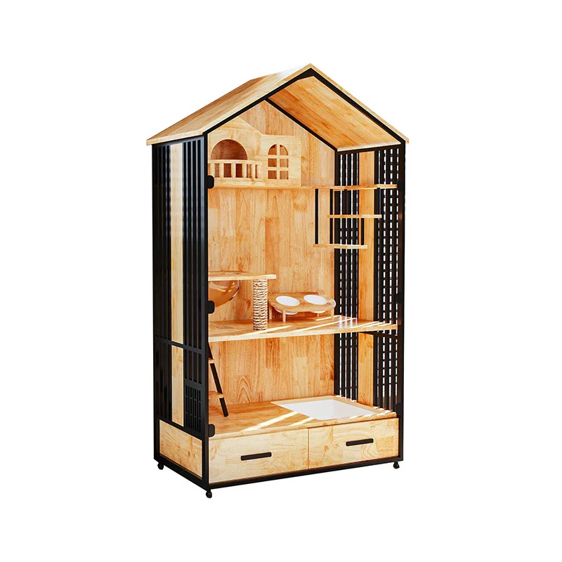 cabinet Glass door Lock cage, household outdoor indoor cat nest t house Panoramic vie house with toilet cabin 
cabinet Glass door Lock cage, household outdoor indoor cat nest t house Panoramic vie house with toilet cabin