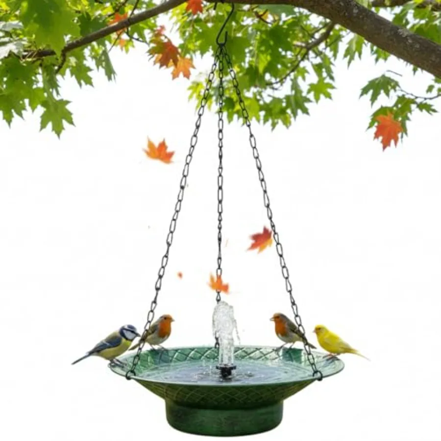 Hanging Bird Bath with Solar Fountain 12.6" Solar Powered Bird Bath Metal Hummingbird Fountain Bird Bath for Garden Patio Lawn
Hanging Bird Bath with Solar Fountain 12.6" Solar Powered Bird Bath Metal Hummingbird Fountain Bird Bath for Garden Patio Lawn