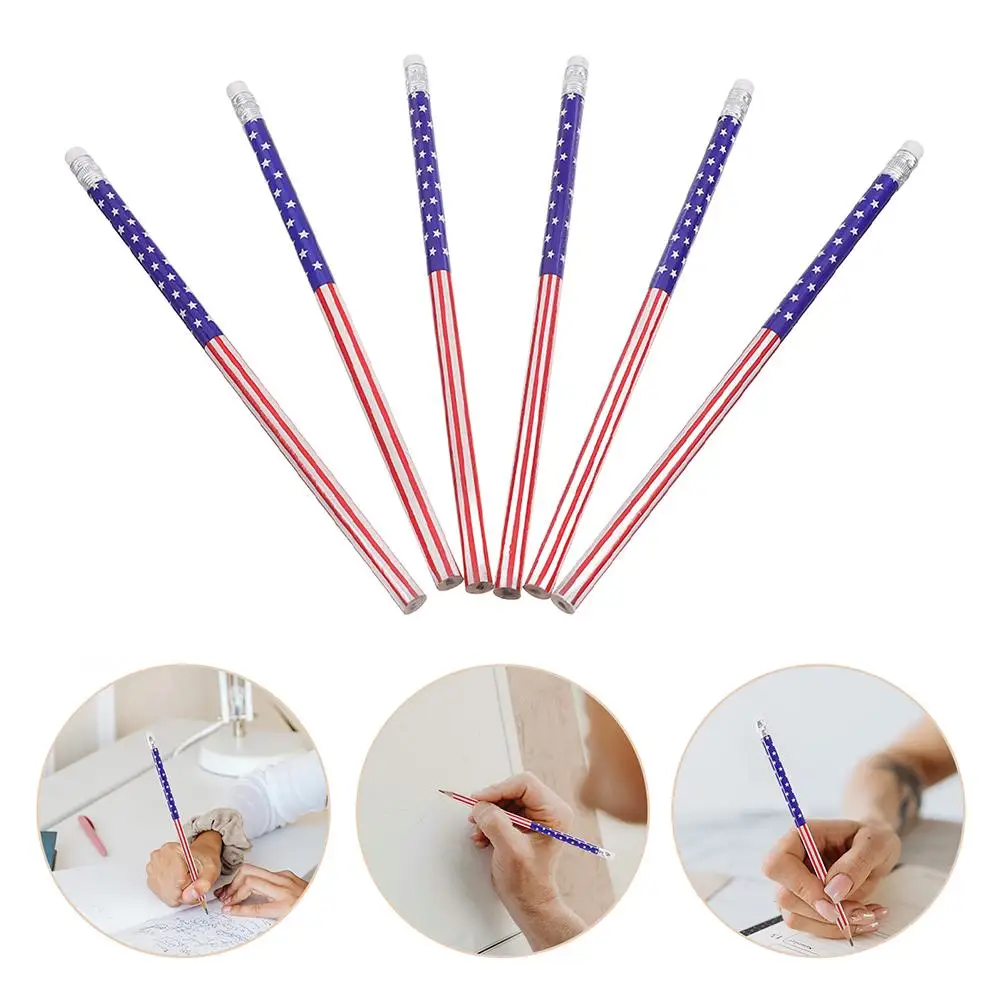 48 Pcs Flag Pattern Pencils Pentagram Design Holiday Theme School Office Stationery Independence Day Star Decor
48 Pcs Flag Pattern Pencils Pentagram Design Holiday Theme School Office Stationery Independence Day Star Decor