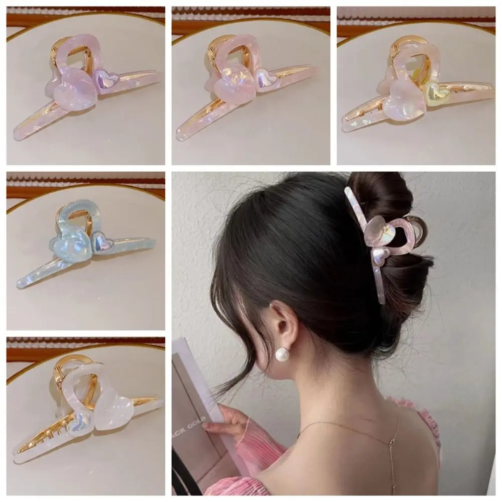 Metel Love Heart Acetic Acid Claw Clips Multicolor Korean Style Acetic Acid Hair Claw Headwear Hair Accessories
Metel Love Heart Acetic Acid Claw Clips Multicolor Korean Style Acetic Acid Hair Claw Headwear Hair Accessories