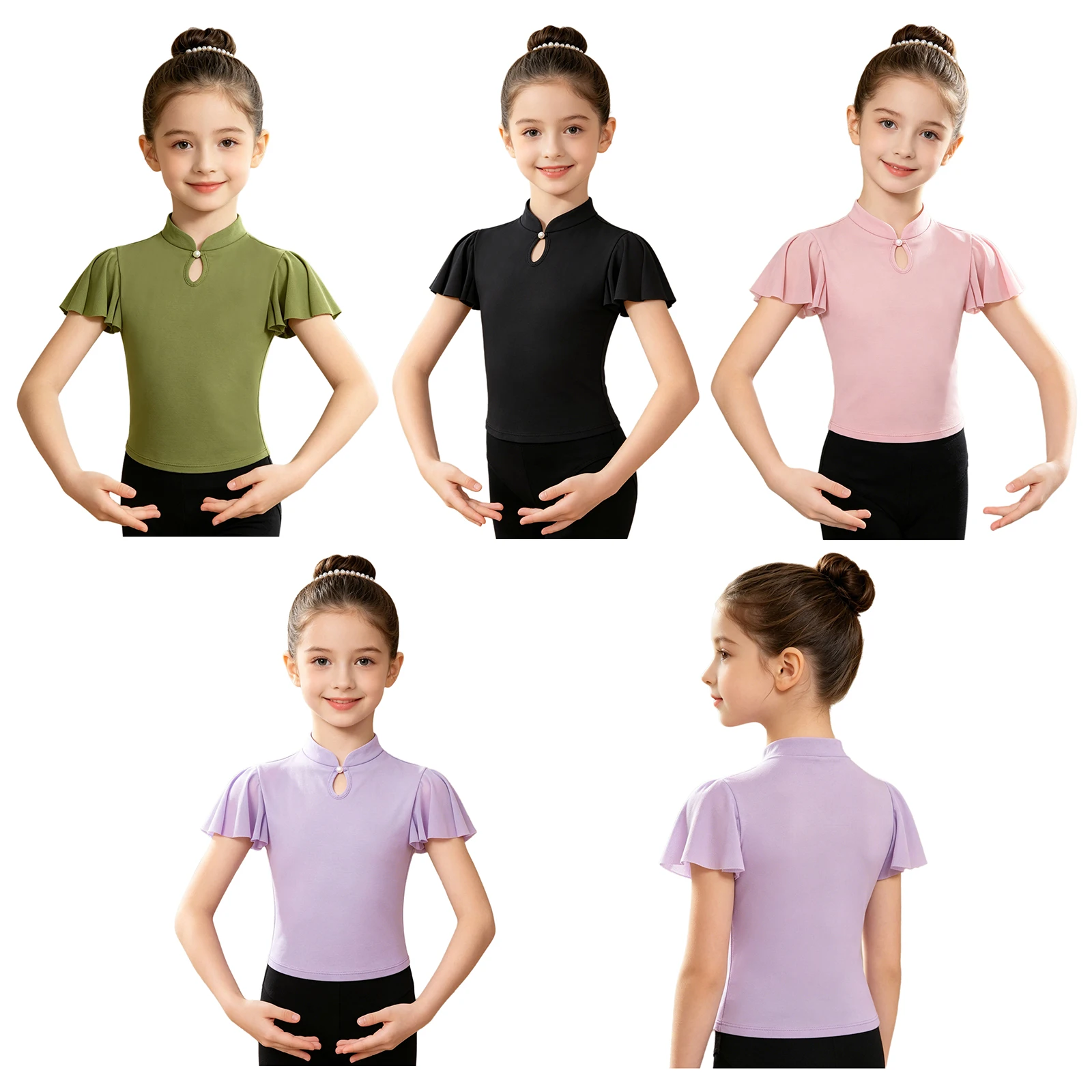 Kids Ballt Dance Tops Chinese Style Dancing Practice Top Mandarin Collar Ruffled Mesh Girls Warm Up Training Lyrical Dance Wear
Kids Ballt Dance Tops Chinese Style Dancing Practice Top Mandarin Collar Ruffled Mesh Girls Warm Up Training Lyrical Dance Wear