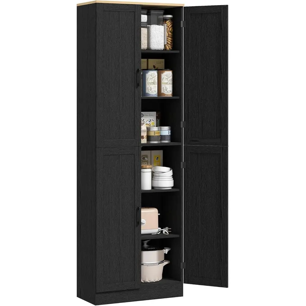 4-Door Kitchen Pantry Cabinet with Adjustable Shelves, Distressed Black
4-Door Kitchen Pantry Cabinet with Adjustable Shelves, Distressed Black