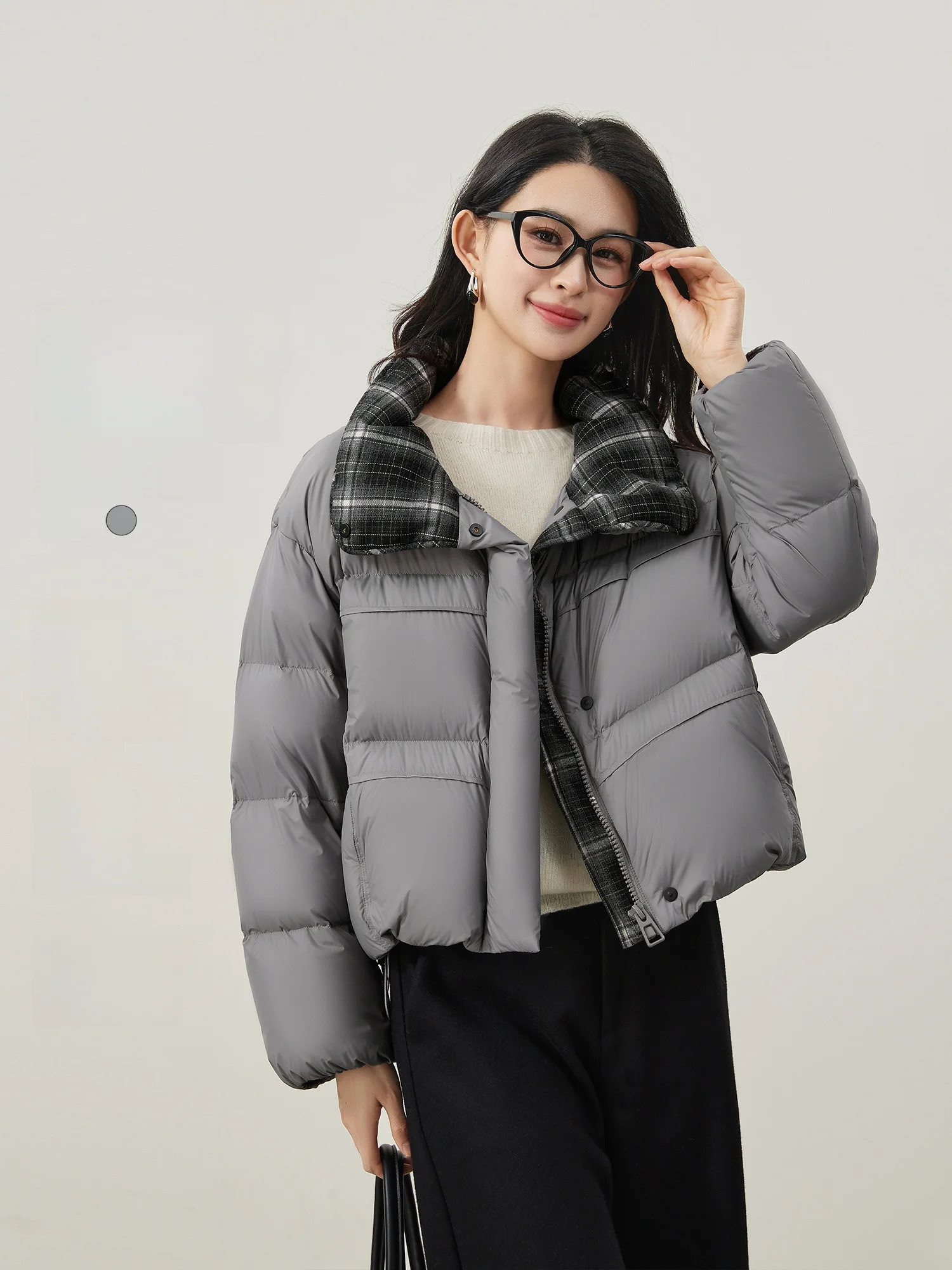 Ele Briti Sle ort Goose down Jaet Women's Winter Coat Plaid Patchwork Warm Thiened Long Sve Zipper Closure
Ele Briti Sle ort Goose down Jaet Women's Winter Coat Plaid Patchwork Warm Thiened Long Sve Zipper Closure