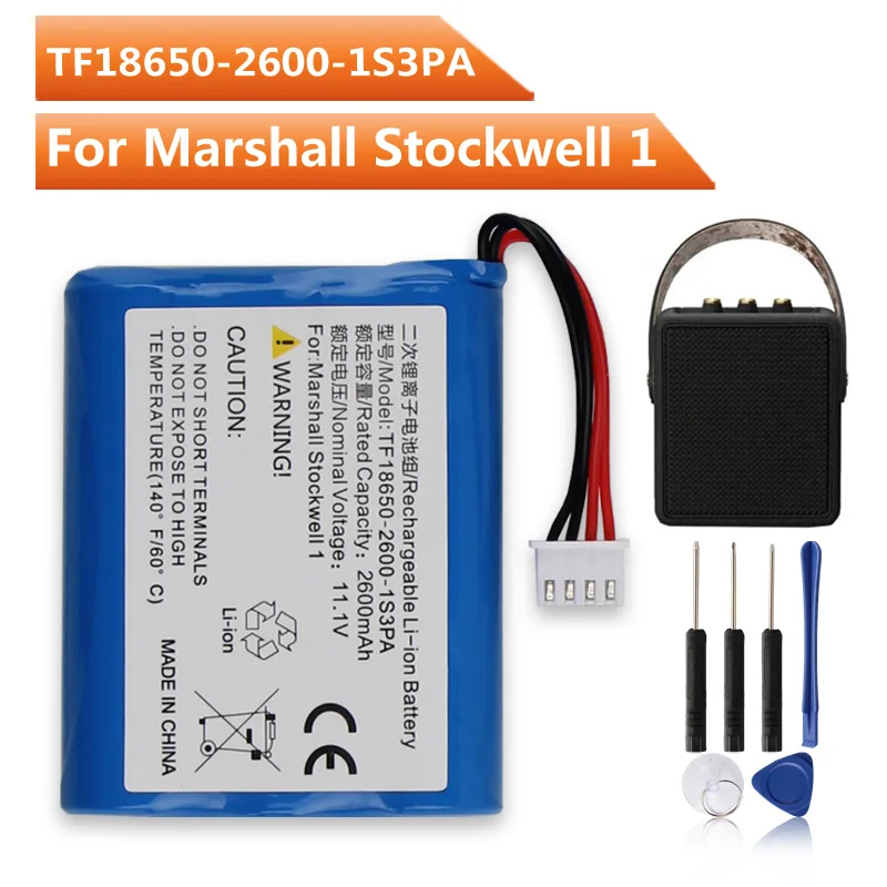 TF18650-2600-1S3PA Сменный аккумулятор для Marshall Stockwell 1, аккумулятор для Bluetooth-динамика с инструментами
TF18650-2600-1S3PA Сменный аккумулятор для Marshall Stockwell 1, аккумулятор для Bluetooth-динамика с инструментами