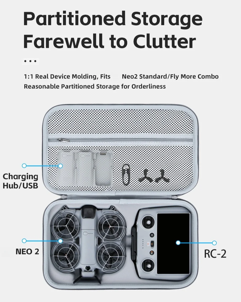 For DJI Neo2 RC-2 All-in-One Storage Case with Shoulder Strap
For DJI Neo2 RC-2 All-in-One Storage Case with Shoulder Strap