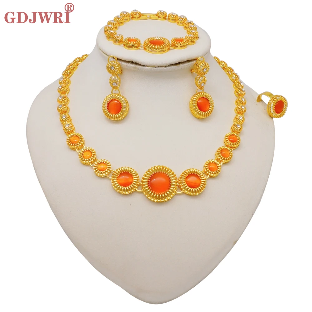 Dubai Gold Color Jewelry Sets Indian Italy Round Multicolor Rhinestone Necklace Earrings Set For Women Jewelelry Accessories
Dubai Gold Color Jewelry Sets Indian Italy Round Multicolor Rhinestone Necklace Earrings Set For Women Jewelelry Accessories