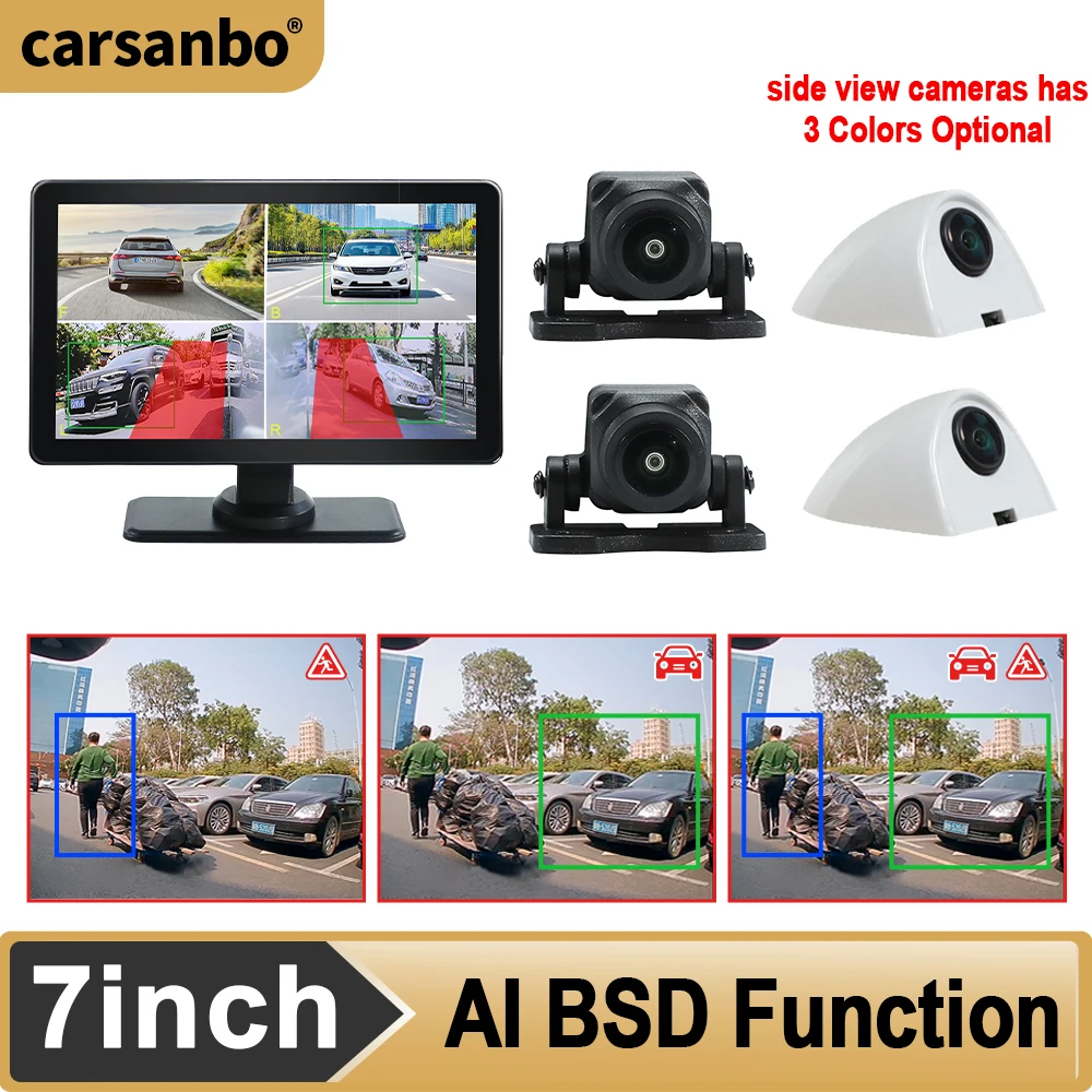 Carsanbo 7inch Touch Screen Car Monitor 4CH Split View Recording System Support BSD Blind Spot Alarm Auto Loop Recording
Carsanbo 7inch Touch Screen Car Monitor 4CH Split View Recording System Support BSD Blind Spot Alarm Auto Loop Recording