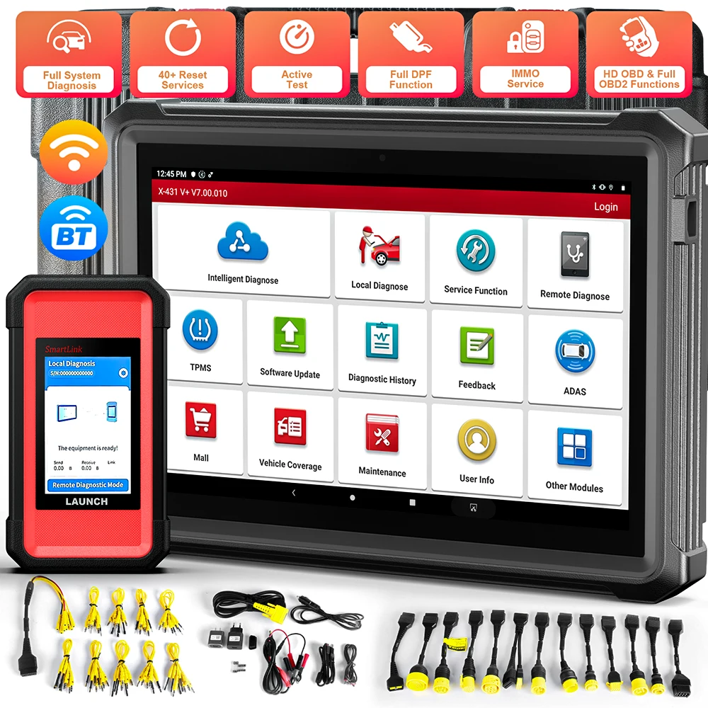 X431 V+ SmartLink HD Heavy Duty Truck Car Diagnostic Tool IMMO Bi-directional ECU Coding All System LAUNCH EOBD OBD2 Scanner
X431 V+ SmartLink HD Heavy Duty Truck Car Diagnostic Tool IMMO Bi-directional ECU Coding All System LAUNCH EOBD OBD2 Scanner