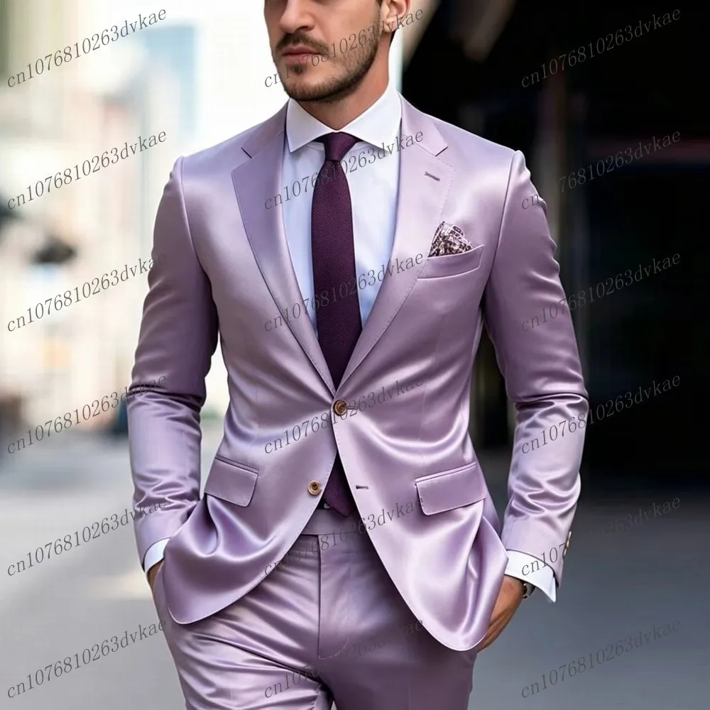 New Lavender Acetate Satin Men Suit Party Prom Special Business Groom Groomsman Wedding Male Tuxedos 2 Piece Set Blazer Pants
New Lavender Acetate Satin Men Suit Party Prom Special Business Groom Groomsman Wedding Male Tuxedos 2 Piece Set Blazer Pants