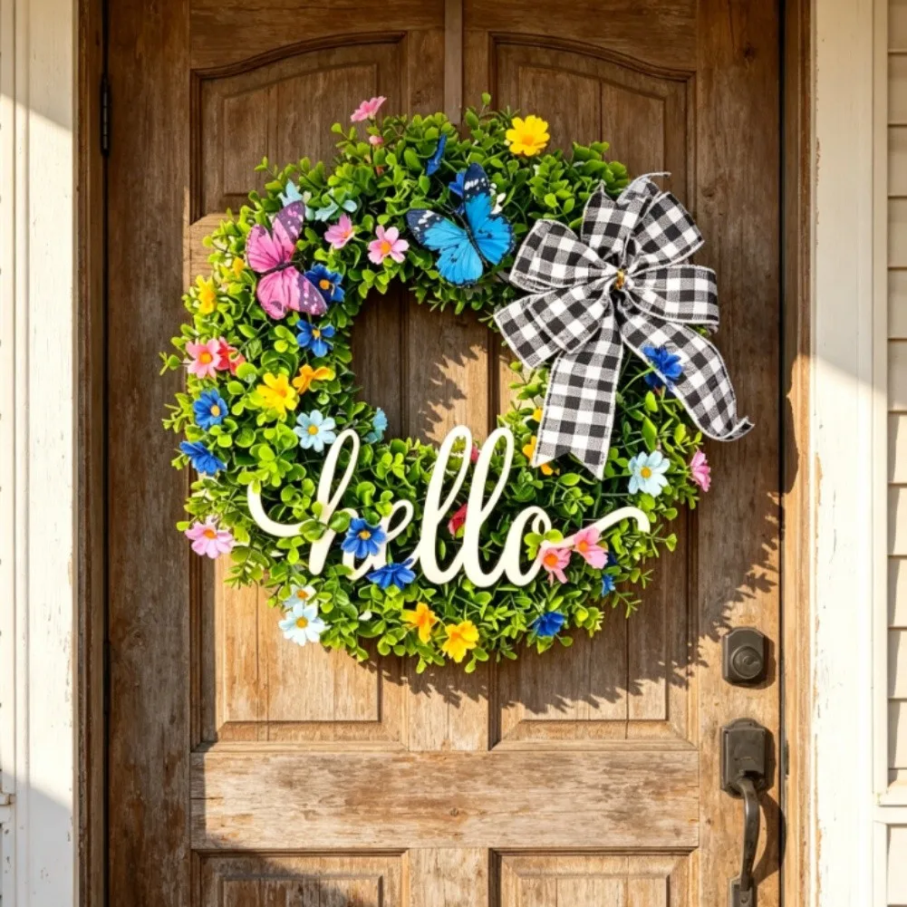 Hello Sign Eucalyptus Wreath for Spring Door Decor Courtyard Garden Wall Hanging Decoration PVC 46cm Green Artificial Foliage
Hello Sign Eucalyptus Wreath for Spring Door Decor Courtyard Garden Wall Hanging Decoration PVC 46cm Green Artificial Foliage