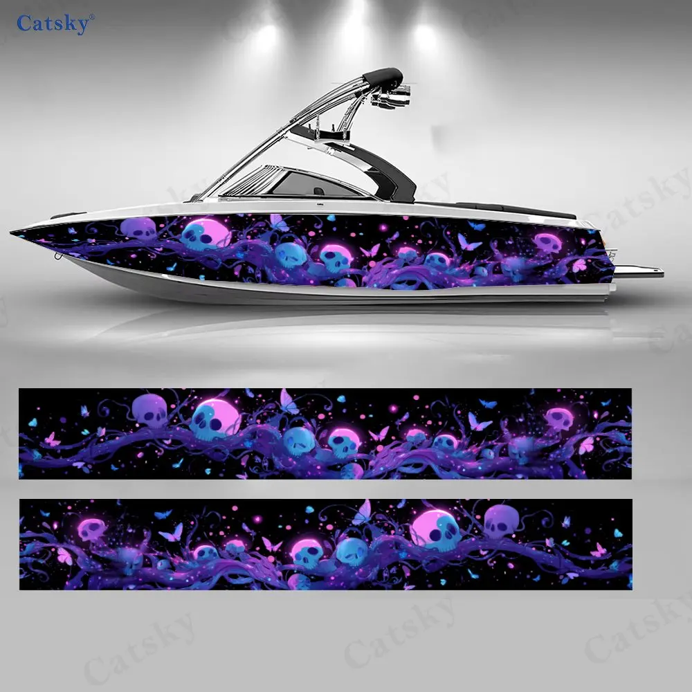 Purple-Blue Skull Floral Wave Boat Stickers, PVC Waterproof Vinyl Wrap Decals for Fishing Boats, Durable and Stylish Design
Purple-Blue Skull Floral Wave Boat Stickers, PVC Waterproof Vinyl Wrap Decals for Fishing Boats, Durable and Stylish Design