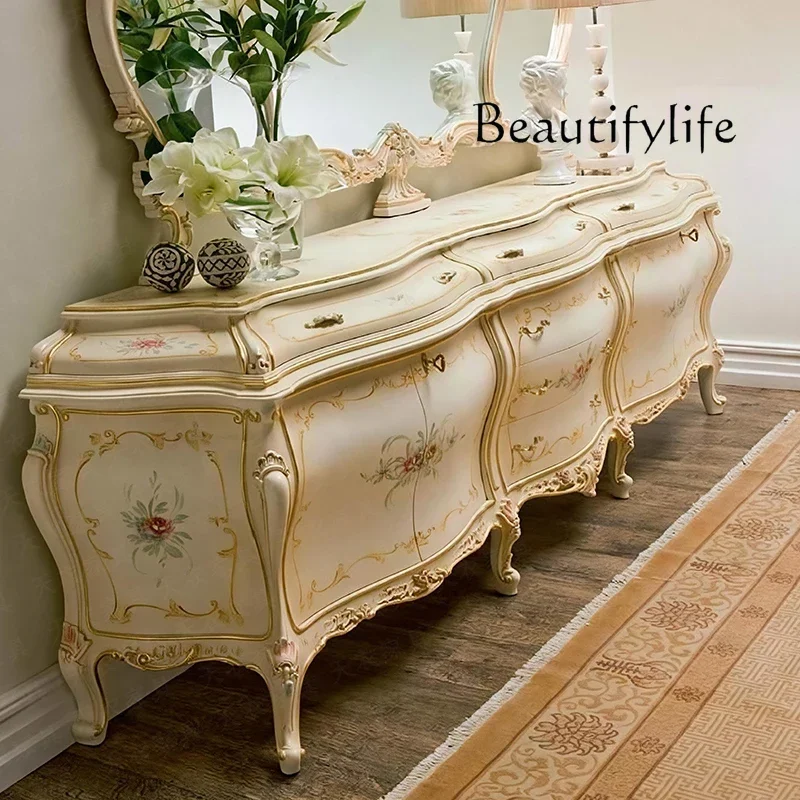 BJ European Side Cabinet Solid Wood Painted Retro French Dining Cabinet Villa Dining Room Furniture Court Side Locker
BJ European Side Cabinet Solid Wood Painted Retro French Dining Cabinet Villa Dining Room Furniture Court Side Locker