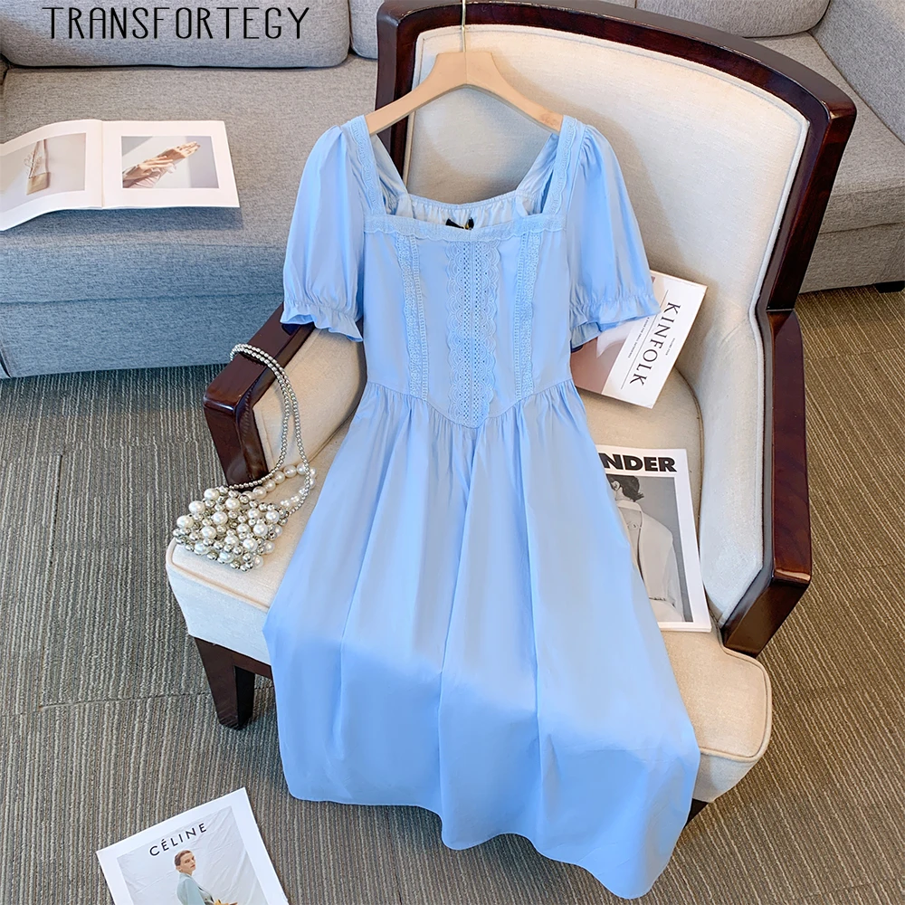 Summer Plus Size Women's Casual Dress Simple Loose Blue Mid-length Party Dress 2025 New Women's Clothing Lace Decoration Large
Summer Plus Size Women's Casual Dress Simple Loose Blue Mid-length Party Dress 2025 New Women's Clothing Lace Decoration Large