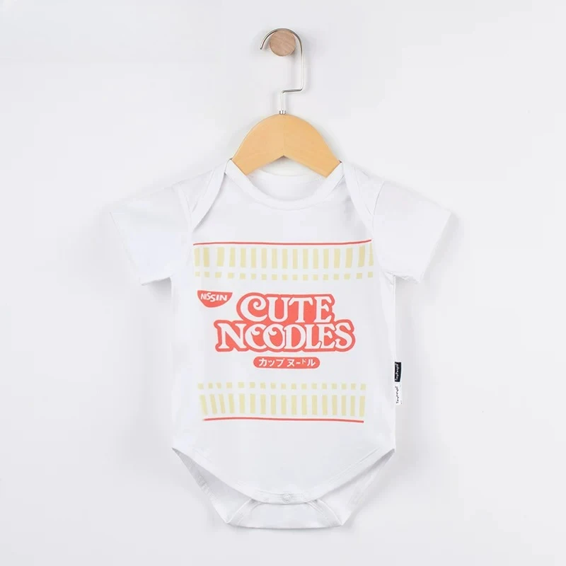 Infant Short Sleeve Cute Noodles O-Neck Baby Bodysuit Newborn White One Piece Pure Cotton Soft Breathable Daily Wear Kid Outfits
Infant Short Sleeve Cute Noodles O-Neck Baby Bodysuit Newborn White One Piece Pure Cotton Soft Breathable Daily Wear Kid Outfits