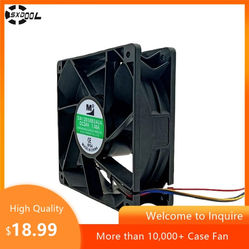 DA12038B24UA DC 24V 1.00A 120x120x38mm High-Speed Cooling Fan, 5000RPM, 212.57CFM, for Air Compressors & Inverter Cooling
DA12038B24UA DC 24V 1.00A 120x120x38mm High-Speed Cooling Fan, 5000RPM, 212.57CFM, for Air Compressors & Inverter Cooling
