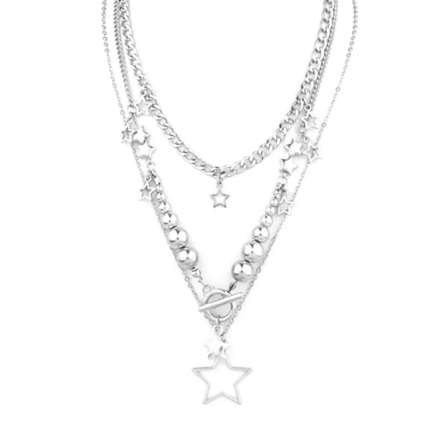 Silver Star Chain Choker Y2K Stackable Chunky Star Pendant Grunge Necklace for Punk Women Fashion Grunge Jewelry Emo Accessorie
Silver Star Chain Choker Y2K Stackable Chunky Star Pendant Grunge Necklace for Punk Women Fashion Grunge Jewelry Emo Accessorie