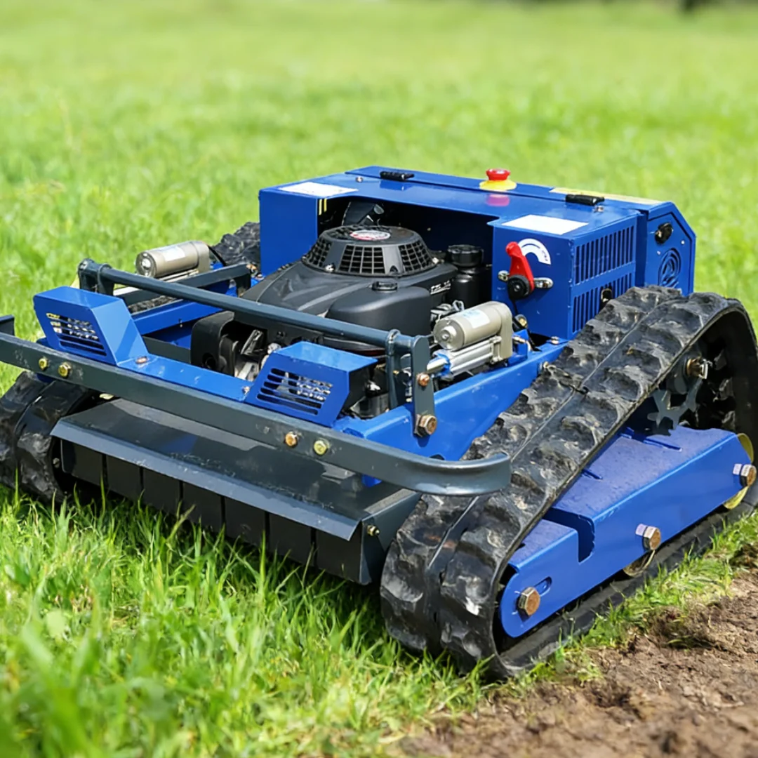 Customized Remote Control Robot Lawn Mower Crawler Lawn Mower Small Lawn for Wasteland Mower on Road Slope
Customized Remote Control Robot Lawn Mower Crawler Lawn Mower Small Lawn for Wasteland Mower on Road Slope