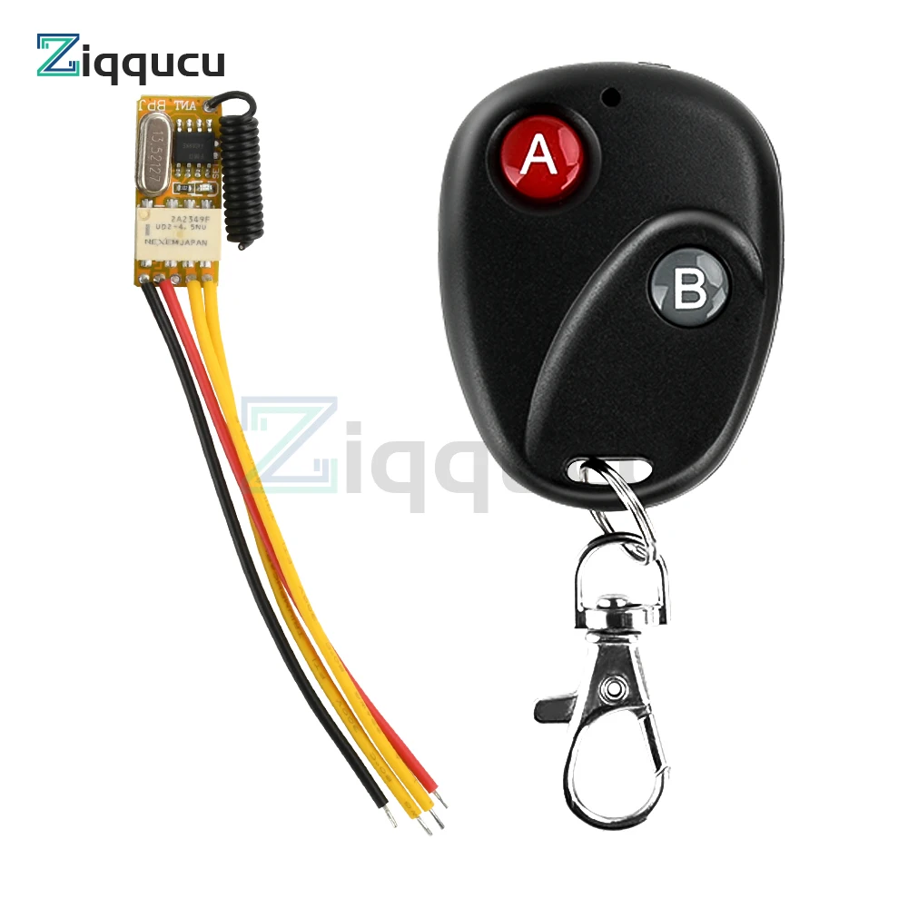 DC 3.5-12V Mini RF Remote Switch 433MHZ Miniature Contact Relay Remote Control Switch N/O N/C On-Off Receiver
DC 3.5-12V Mini RF Remote Switch 433MHZ Miniature Contact Relay Remote Control Switch N/O N/C On-Off Receiver