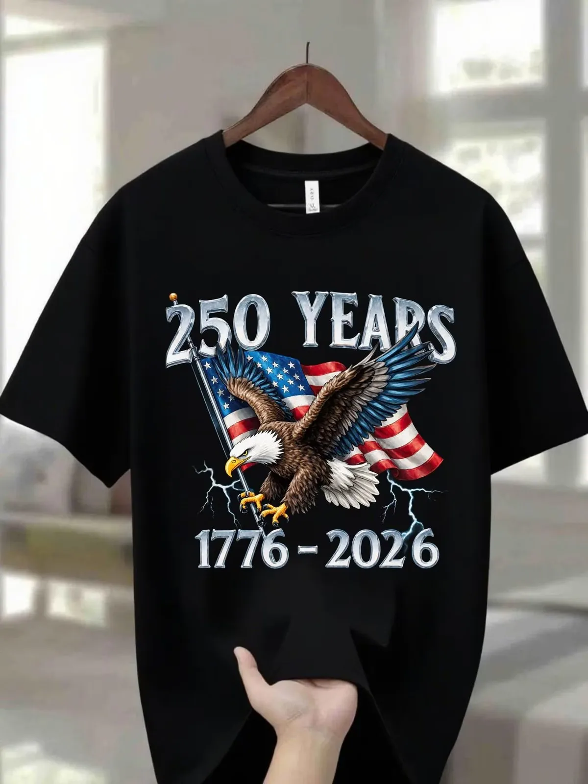 Eagle & Flag Design T-Shirt 1776-2026 Anniversary Tribute
Eagle & Flag Design T-Shirt 1776-2026 Anniversary Tribute