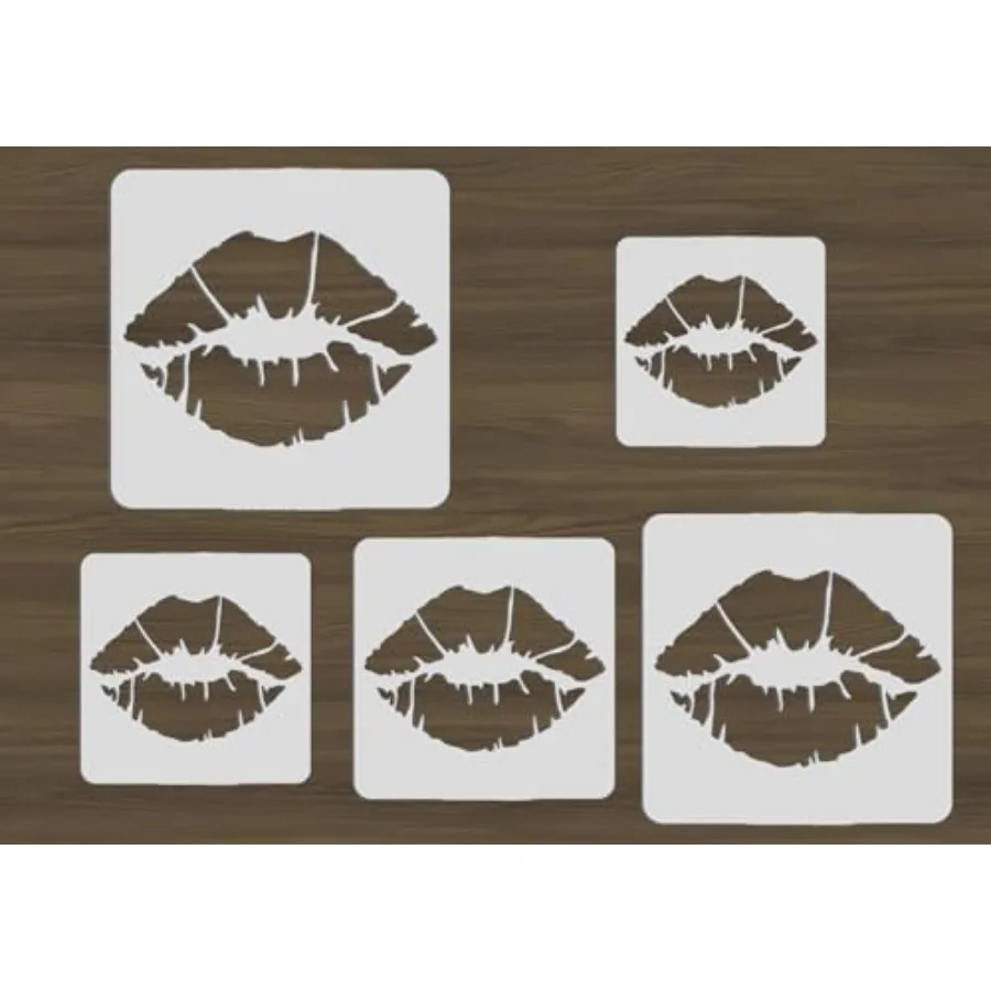 5PCS Lip Stencil Kiss Lips DIY Stencil with 5 Sizes Lips Lipstick Mouth Painting Stencils Reusable Red Lips PET Stencils for Fl
5PCS Lip Stencil Kiss Lips DIY Stencil with 5 Sizes Lips Lipstick Mouth Painting Stencils Reusable Red Lips PET Stencils for Fl