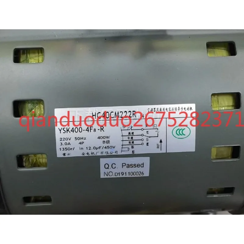 YSK400-4F8-R HC40CM222R is suitable for Carrier coil fan motor 400W