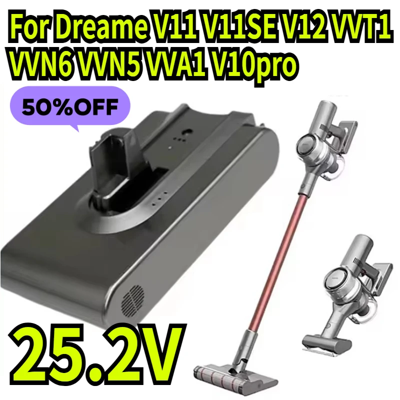 Replacement Battery for Dreame V11 V11SE V12 VVT1 VVN6 VVN5 VVA1 V10pro Wireless Vacuum Cleaner 18650 Battery Pack
Replacement Battery for Dreame V11 V11SE V12 VVT1 VVN6 VVN5 VVA1 V10pro Wireless Vacuum Cleaner 18650 Battery Pack