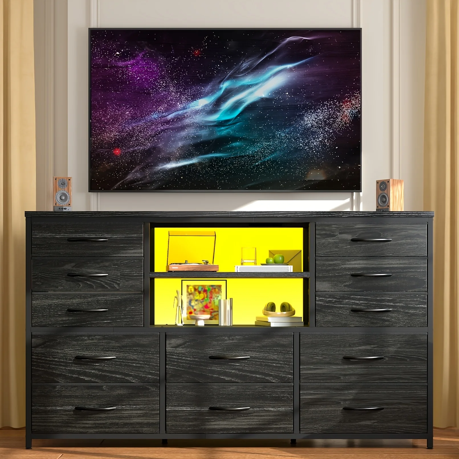 5 Drawers/7 Drawers/10 Drawers/12 Drawers Fabric Dresser with LED Lights and Outlet, Black Storage Dresser with Wooden Top and Shelf, Chest of Drawers for Bedroom Closet,office
5 Drawers/7 Drawers/10 Drawers/12 Drawers Fabric Dresser with LED Lights and Outlet, Black Storage Dresser with Wooden Top and Shelf, Chest of Drawers for Bedroom Closet,office