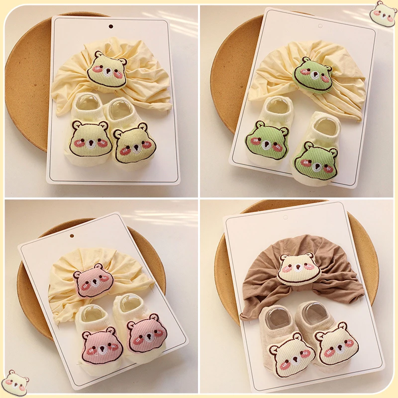 Newborn Turban Cap Socks Set Cute Bear Newborn Indian Hat Soft Cotton Baby Short Sock 0-6Month Boy Girl Beanie Photography Props
Newborn Turban Cap Socks Set Cute Bear Newborn Indian Hat Soft Cotton Baby Short Sock 0-6Month Boy Girl Beanie Photography Props
