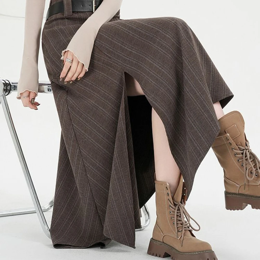American irregular hem mermaid women's vintage design high-waisted striped women's front slit skirt
American irregular hem mermaid women's vintage design high-waisted striped women's front slit skirt
