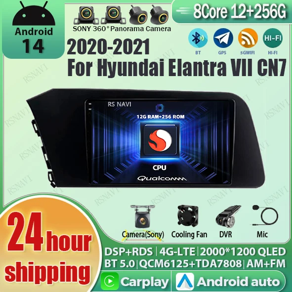 Android 14 wifi+4G Carplay AUTO BT Car Radio For Hyundai Elantra VII CN7 2020-2021 Navigation GPS Video Player Stereo Multimedia
Android 14 wifi+4G Carplay AUTO BT Car Radio For Hyundai Elantra VII CN7 2020-2021 Navigation GPS Video Player Stereo Multimedia