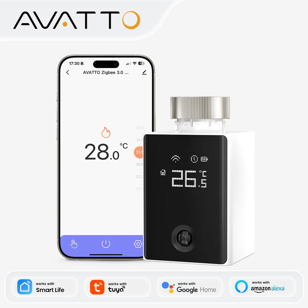 AVATTO Zigbee3.0 Smart TRV,Scroll Wheel Control,Support Tuya Zigbee Gateway & Home Assistant Dongle
AVATTO Zigbee3.0 Smart TRV,Scroll Wheel Control,Support Tuya Zigbee Gateway & Home Assistant Dongle
