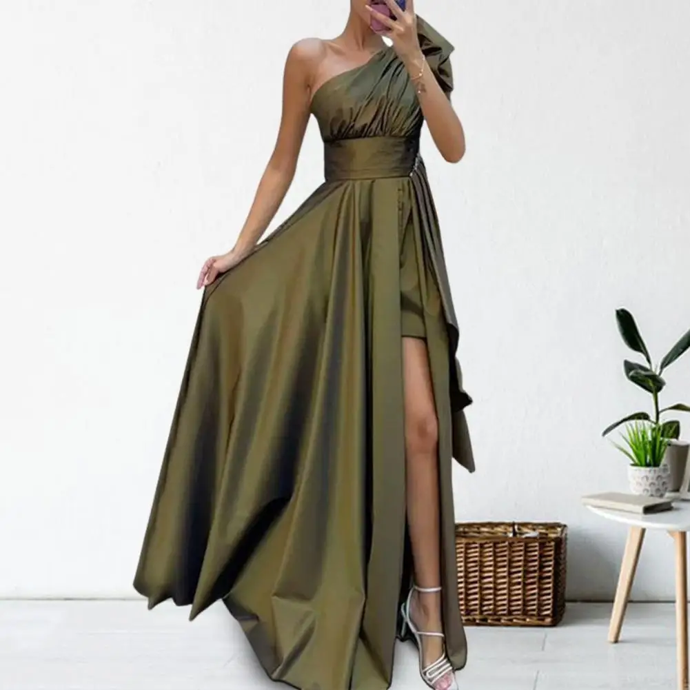 Women Evening Dress High Slit One Shoulder Sleeveless High Waist Irregular Pleated Cocktail Party Banquet Maxi Dress Ball Gown
Women Evening Dress High Slit One Shoulder Sleeveless High Waist Irregular Pleated Cocktail Party Banquet Maxi Dress Ball Gown