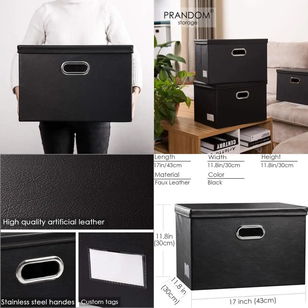 Набор из 3-х складных контейнеров для хранения из кожи с крышками для дома, спальни и офиса — черный (17,7x11,8x11,8 дюйма)
Набор из 3-х складных контейнеров для хранения из кожи с крышками для дома, спальни и офиса — черный (17,7x11,8x11,8 дюйма)