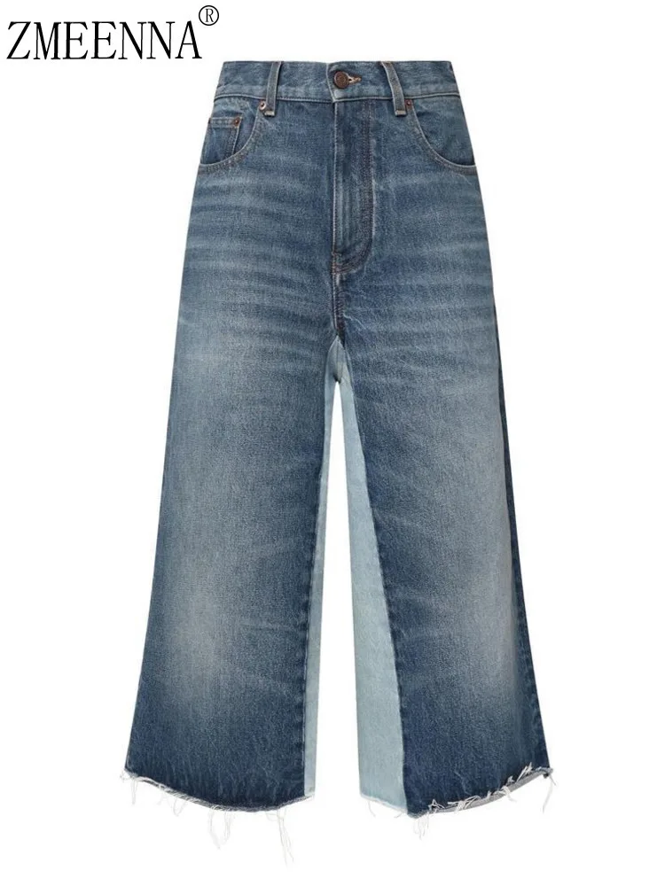 ZMEENNA Womens Wide Leg With Hem Jeans Trendy And Fashionable Design Light Wash Denim Unique Two Tone Panel High Waisted ZM744
ZMEENNA Womens Wide Leg With Hem Jeans Trendy And Fashionable Design Light Wash Denim Unique Two Tone Panel High Waisted ZM744