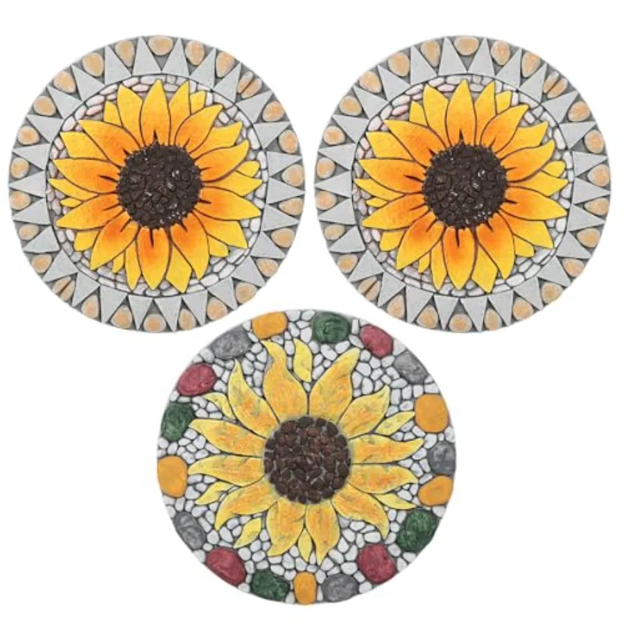 3 Pack Gerbera Stepping Stones 10 Inch Cement Garden Pavers with Colorful Pebble Border, Hand-Painted Outdoor Walkway Stones, W
3 Pack Gerbera Stepping Stones 10 Inch Cement Garden Pavers with Colorful Pebble Border, Hand-Painted Outdoor Walkway Stones, W